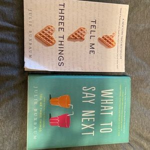 Julie Buxbaum books “What to Say Next” and “Tell Me Three Things”
